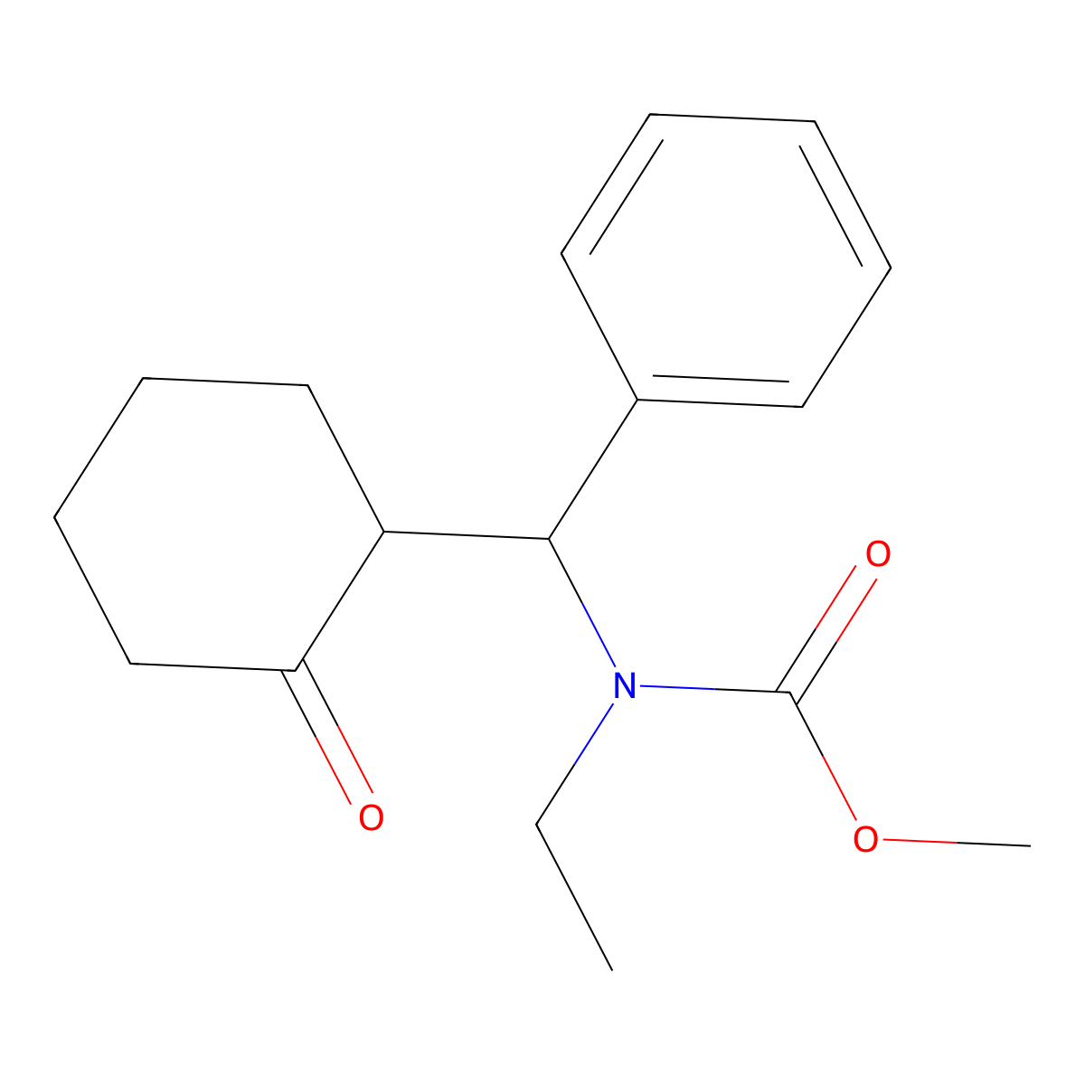 Methyl ethyl[(2-oxocyclohexyl)(phenyl)methyl]carbamate molecular structure, CAS 352545-33-6