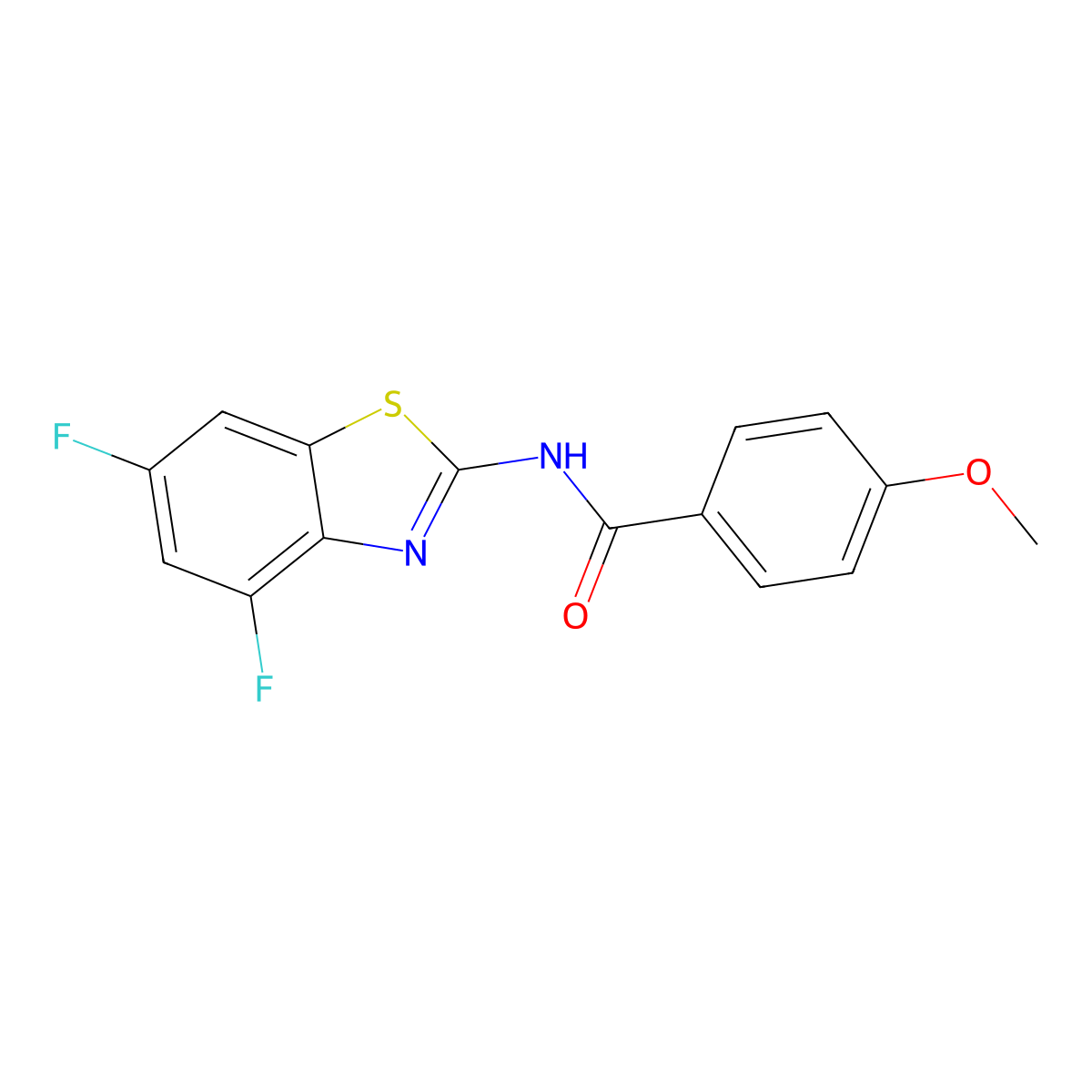 N-(4,6-difluoro-1,3-benzothiazol-2-yl)-4-methoxybenzamide molecular structure, CAS 352548-14-2