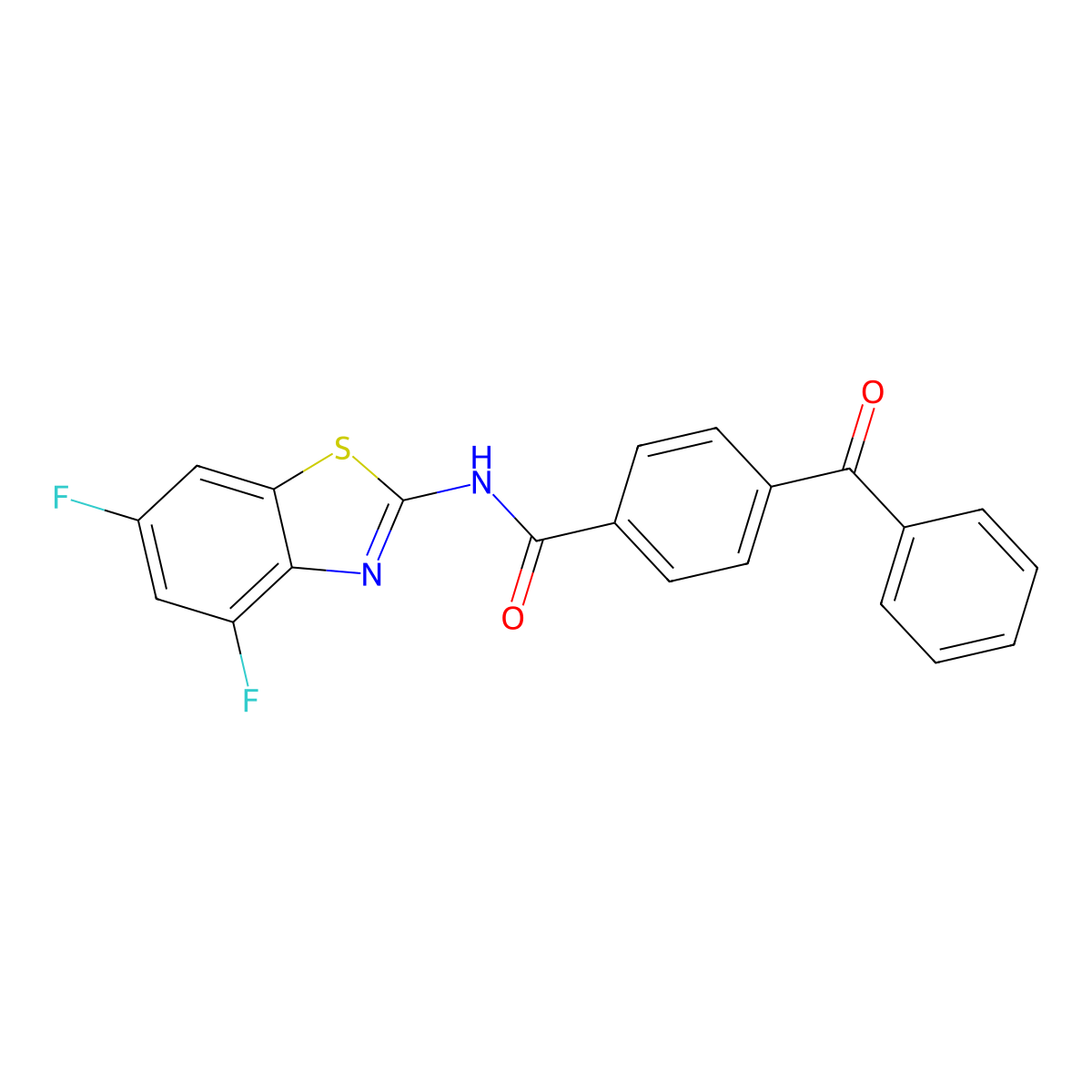 4-benzoyl-N-(4,6-difluoro-1,3-benzothiazol-2-yl)benzamide molecular structure, CAS 352548-15-3