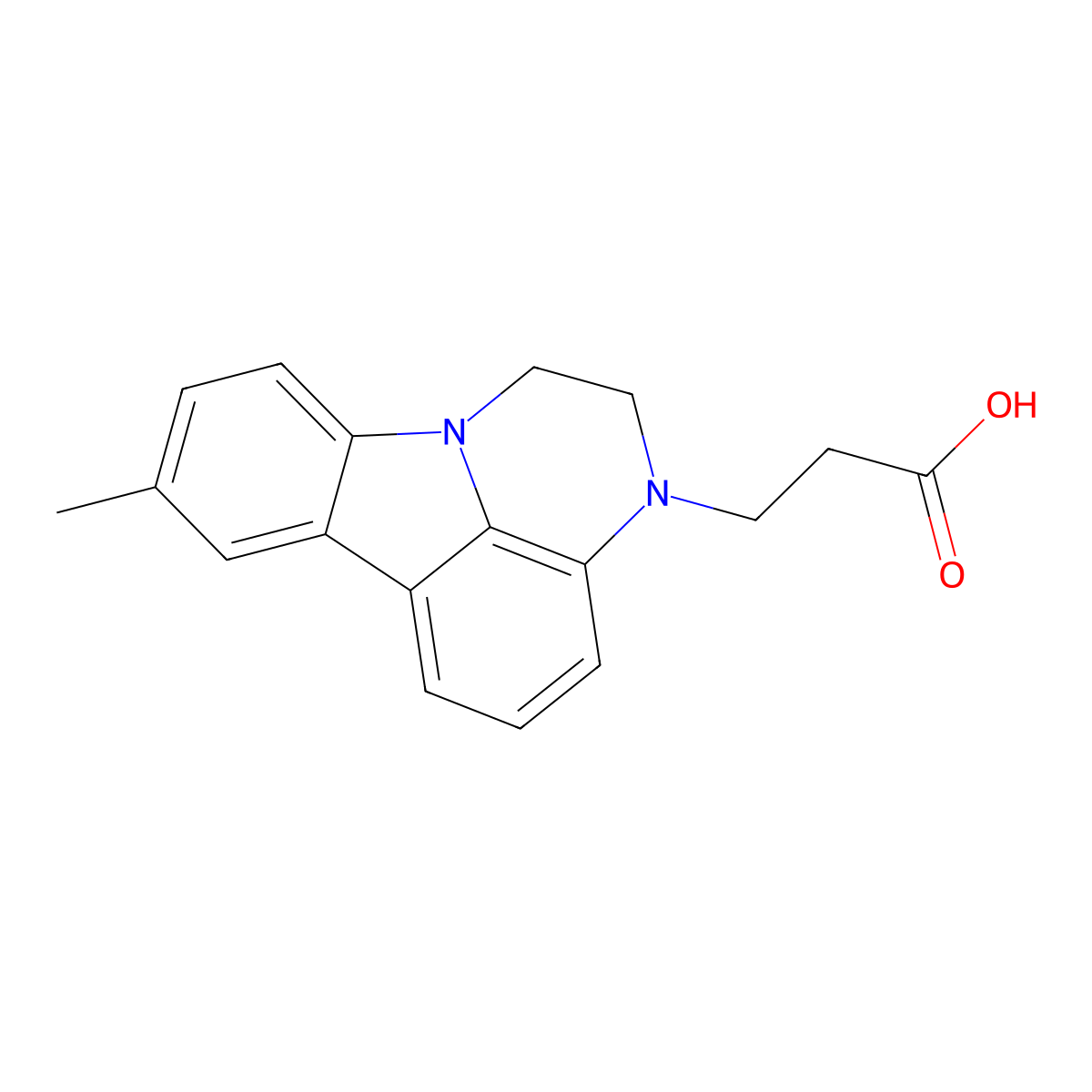3-(8-methyl-1,2-dihydro-3H-pyrazino[3,2,1-jk]carbazol-3-yl)propanoic acid molecular structure, CAS 352548-44-8
