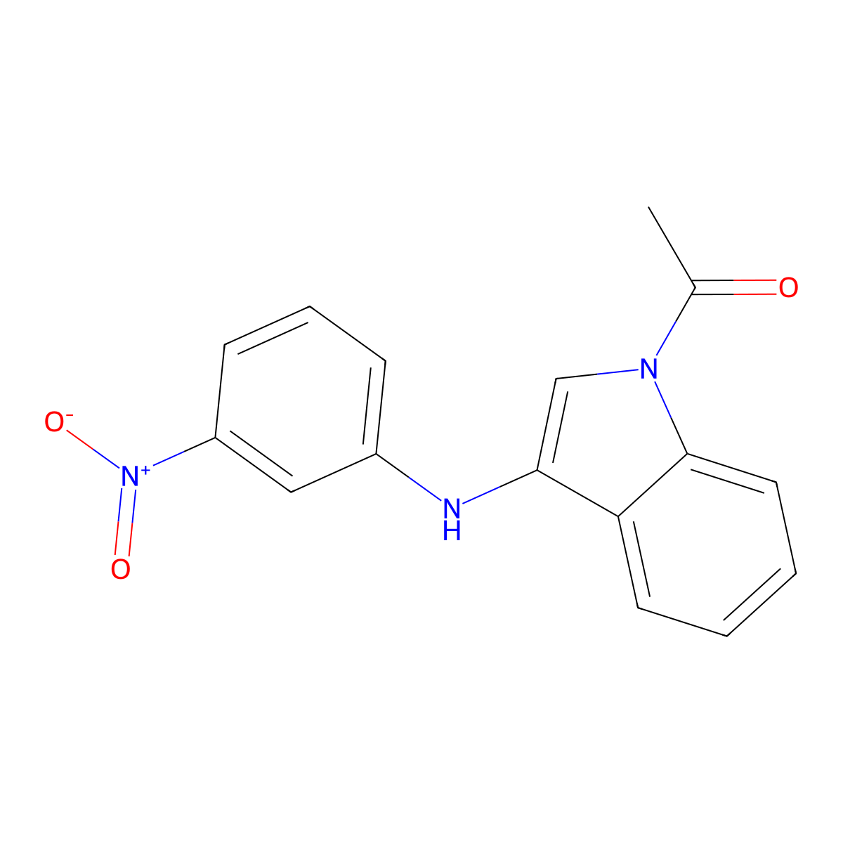 1-[3-(3-Nitroanilino)indol-1-yl]ethanone molecular structure, CAS 352548-56-2