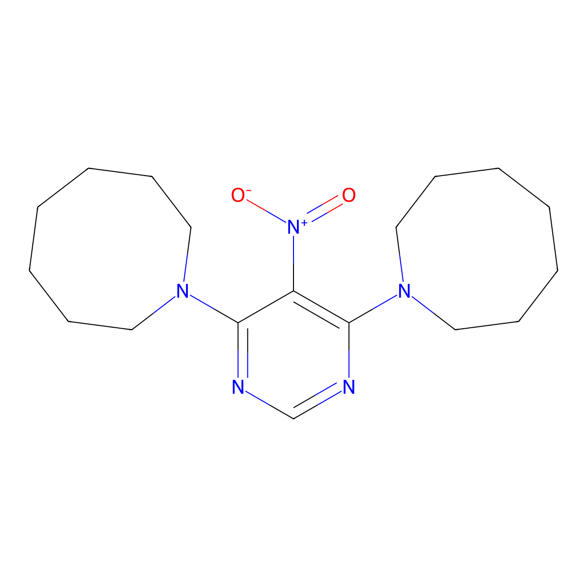 1-[6-(Azocan-1-yl)-5-nitropyrimidin-4-yl]azocane molecular structure, CAS 352549-21-4