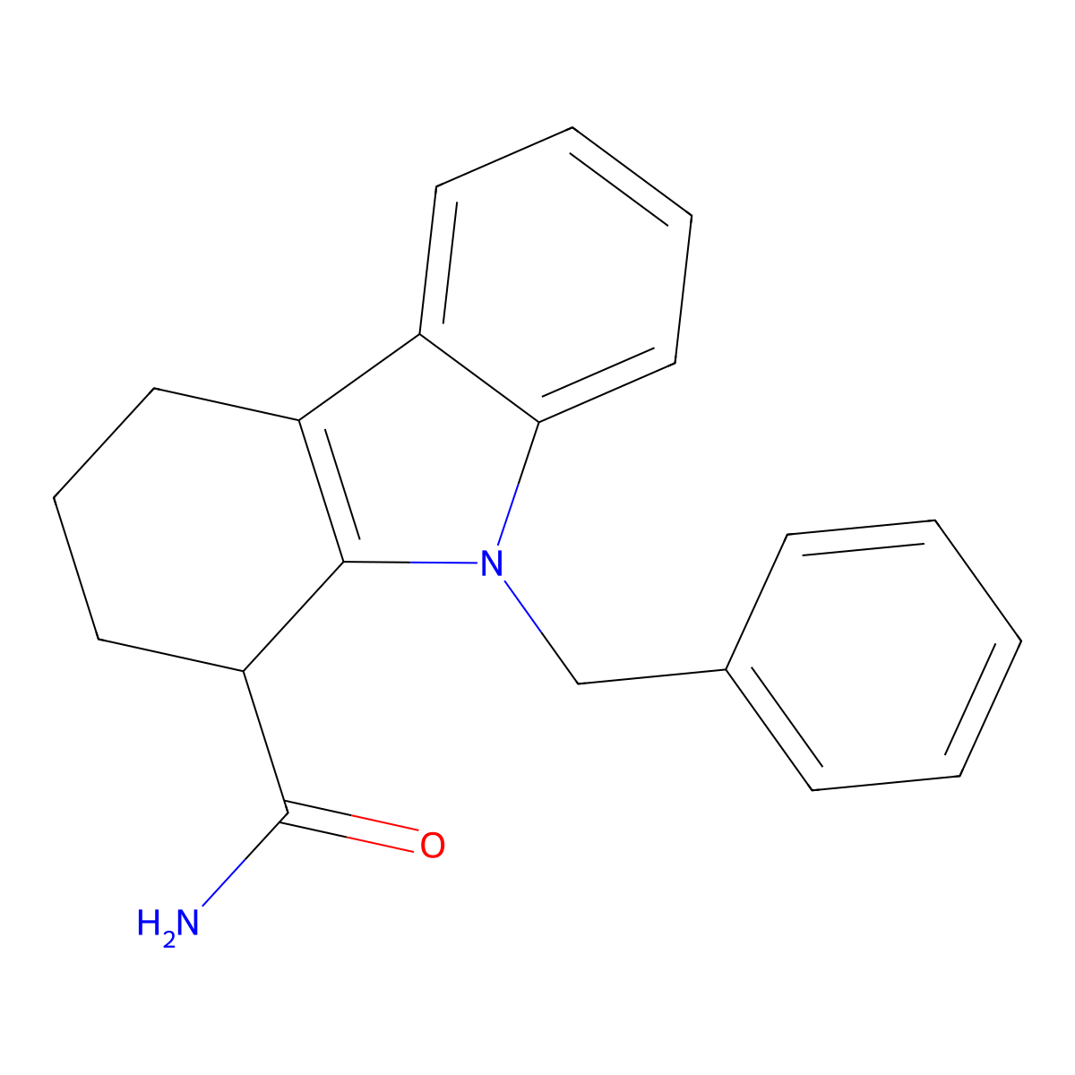 9-Benzyl-1,2,3,4-tetrahydrocarbazole-1-carboxamide molecular structure, CAS 352549-25-8