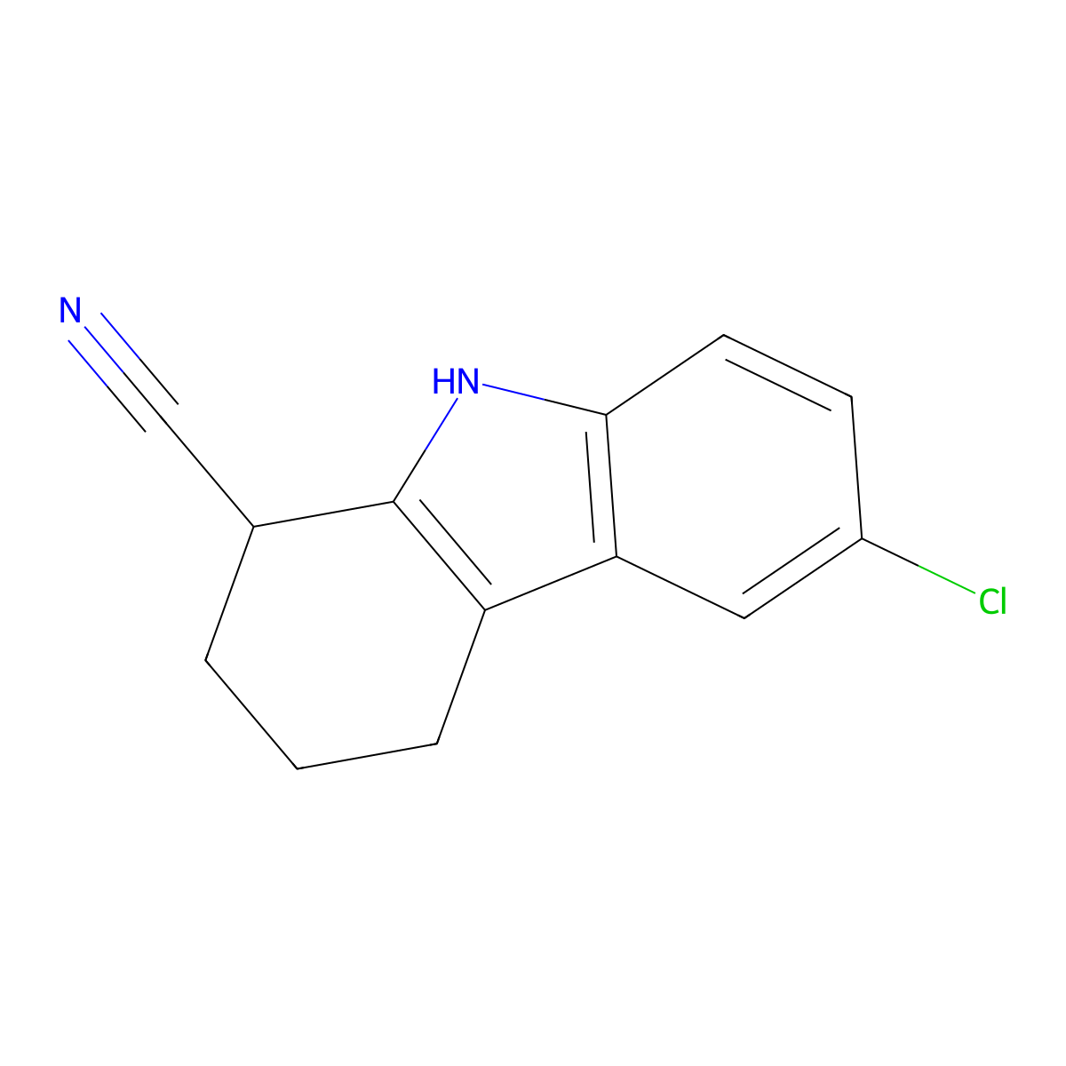 6-chloro-2,3,4,9-tetrahydro-1H-carbazole-1-carbonitrile molecular structure, CAS 352549-28-1