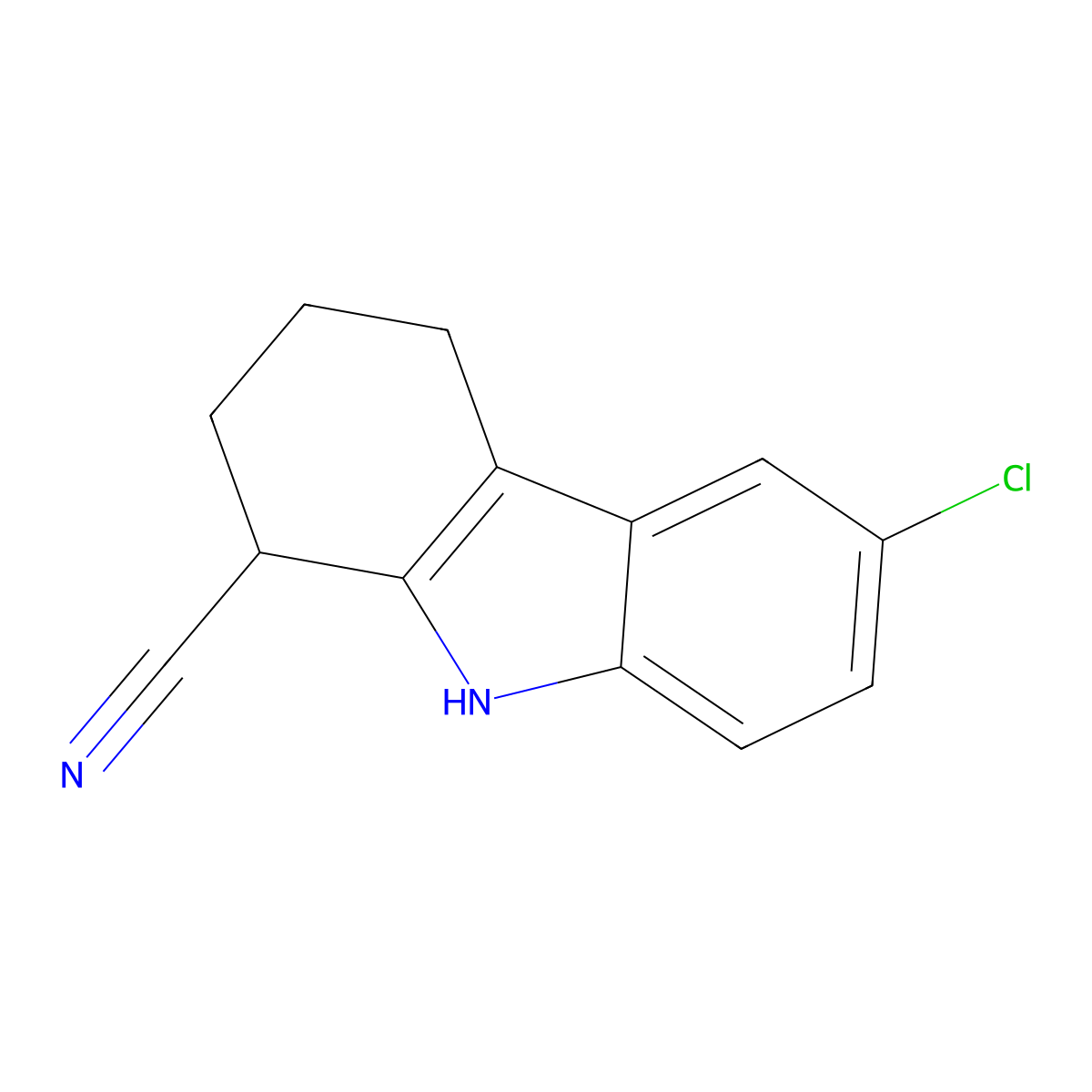 6-chloro-2,3,4,9-tetrahydro-1H-carbazole-1-carbonitrile molecular structure, CAS 352549-28-1