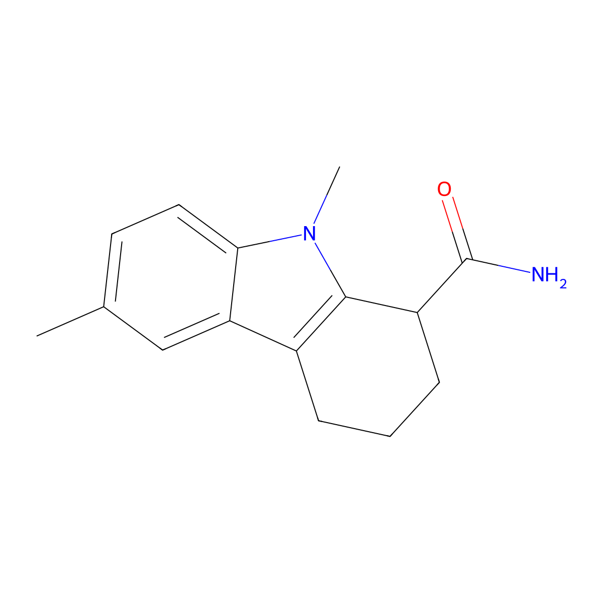 6,9-dimethyl-2,3,4,9-tetrahydro-1H-carbazole-1-carboxamide molecular structure, CAS 352549-29-2