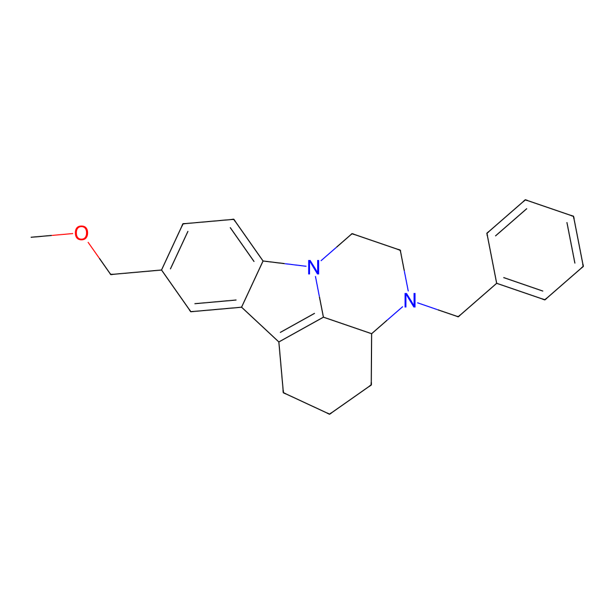 (3-benzyl-2,3,3a,4,5,6-hexahydro-1H-pyrazino[3,2,1-jk]carbazol-8-yl)methyl methyl ether molecular structure, CAS 352549-33-8
