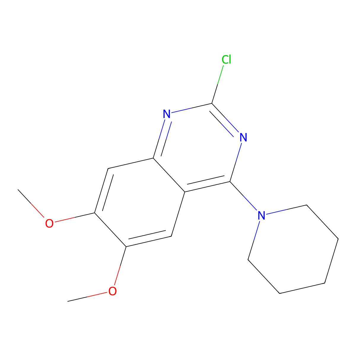 2-Chloro-6,7-dimethoxy-4-(piperidin-1-yl)quinazoline molecular structure, CAS 352549-46-3