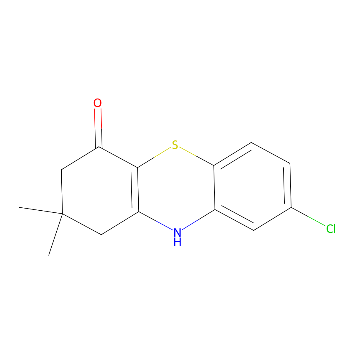 8-chloro-2,2-dimethyl-2,3-dihydro-1H-phenothiazin-4(10H)-one molecular structure, CAS 352549-48-5