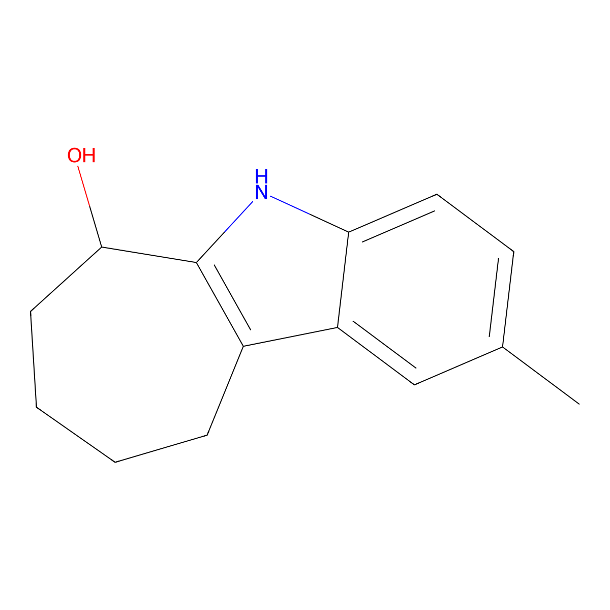 2-Methyl-5,6,7,8,9,10-hexahydrocyclohepta[b]indol-6-ol molecular structure, CAS 352549-70-3