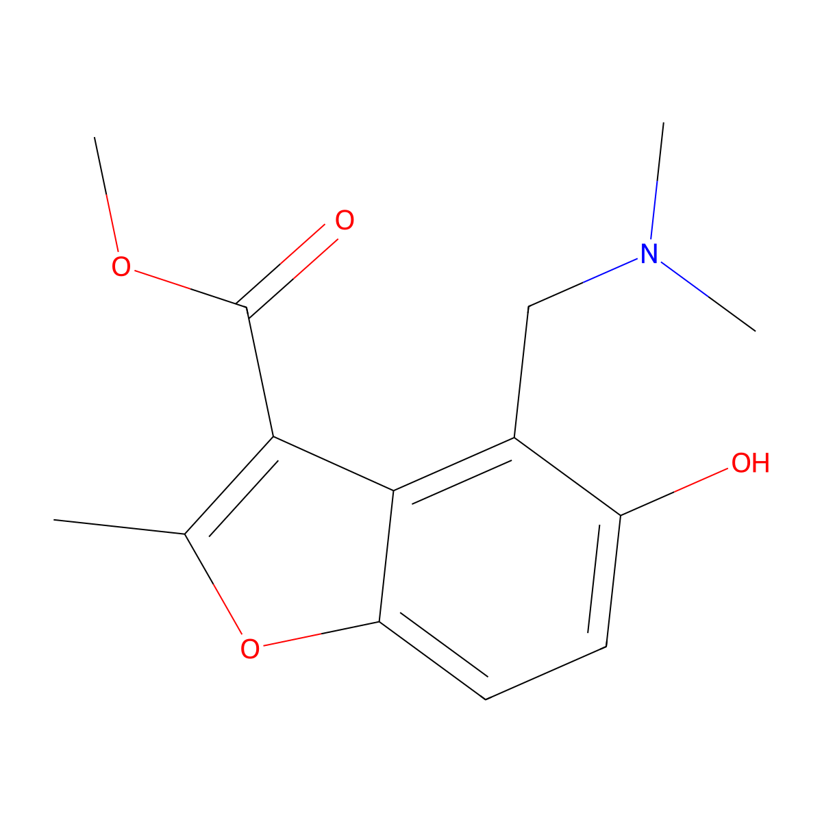 Methyl 4-[(dimethylamino)methyl]-5-hydroxy-2-methyl-1-benzofuran-3-carboxylate molecular structure, CAS 352553-01-6