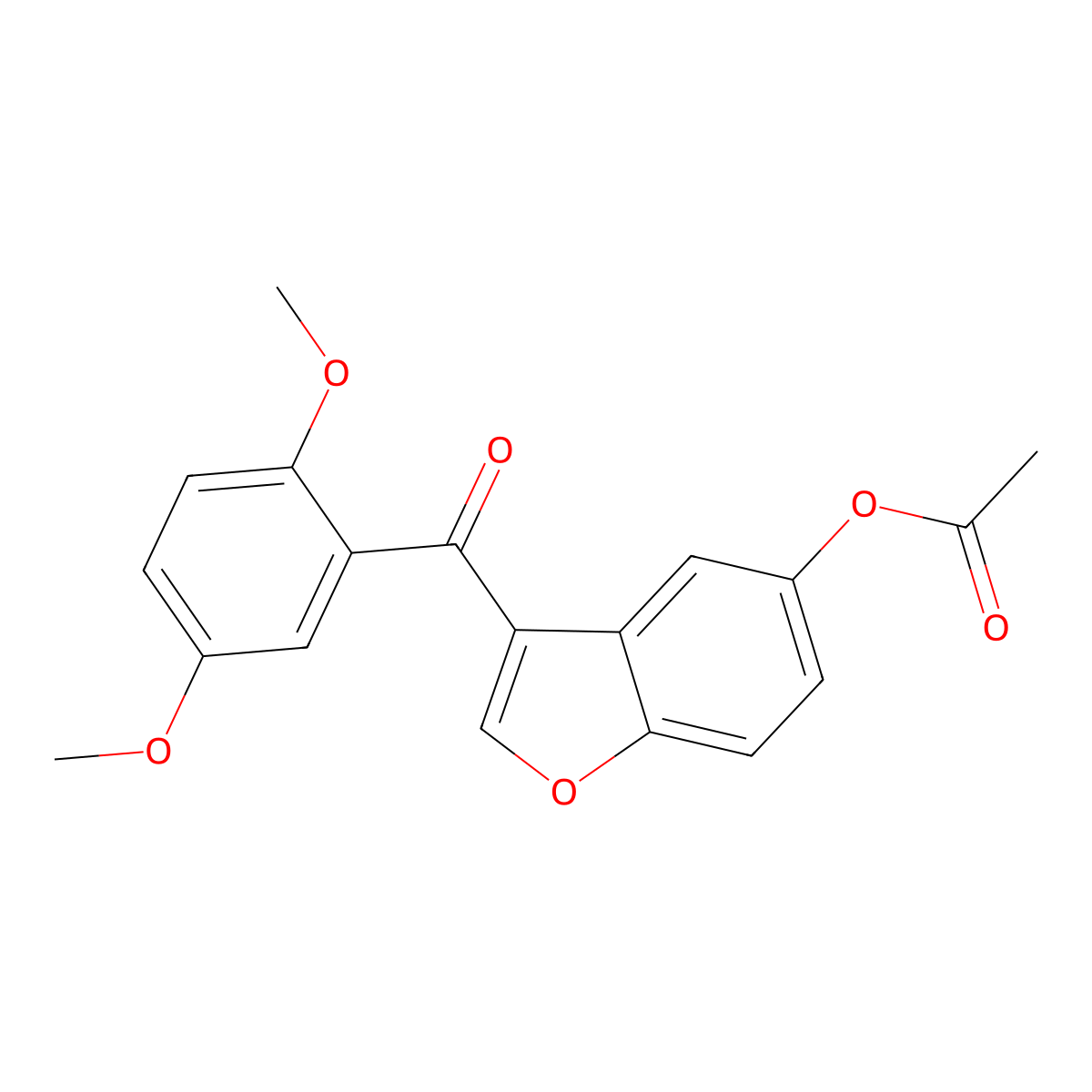 3-(2,5-Dimethoxybenzoyl)-1-benzofuran-5-yl acetate molecular structure, CAS 352553-06-1