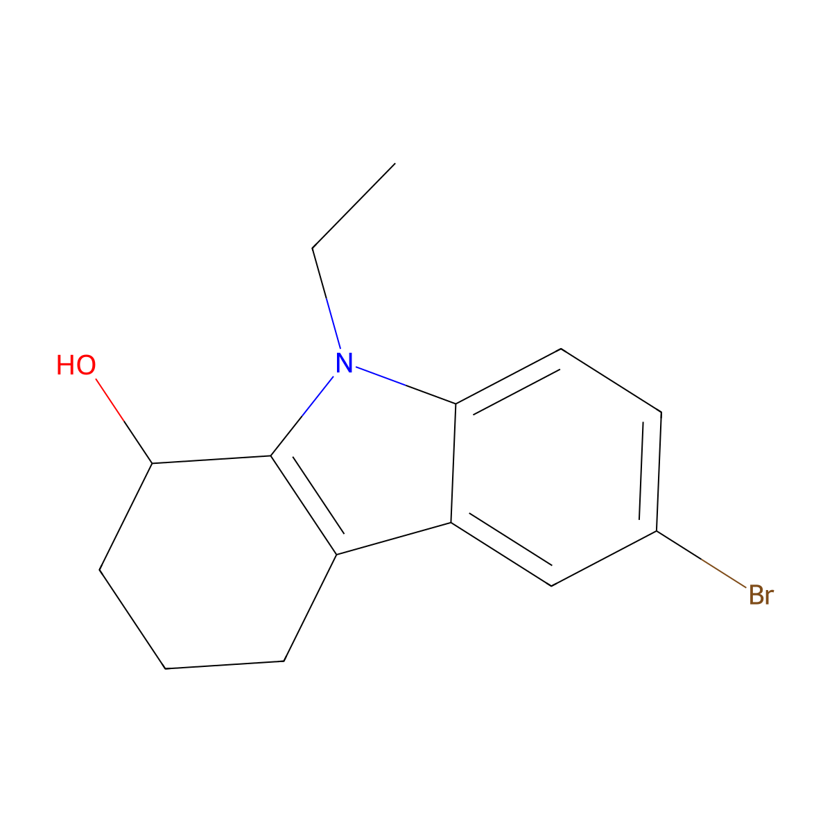 6-Bromo-9-ethyl-2,3,4,9-tetrahydro-1H-carbazol-1-ol molecular structure, CAS 352553-10-7