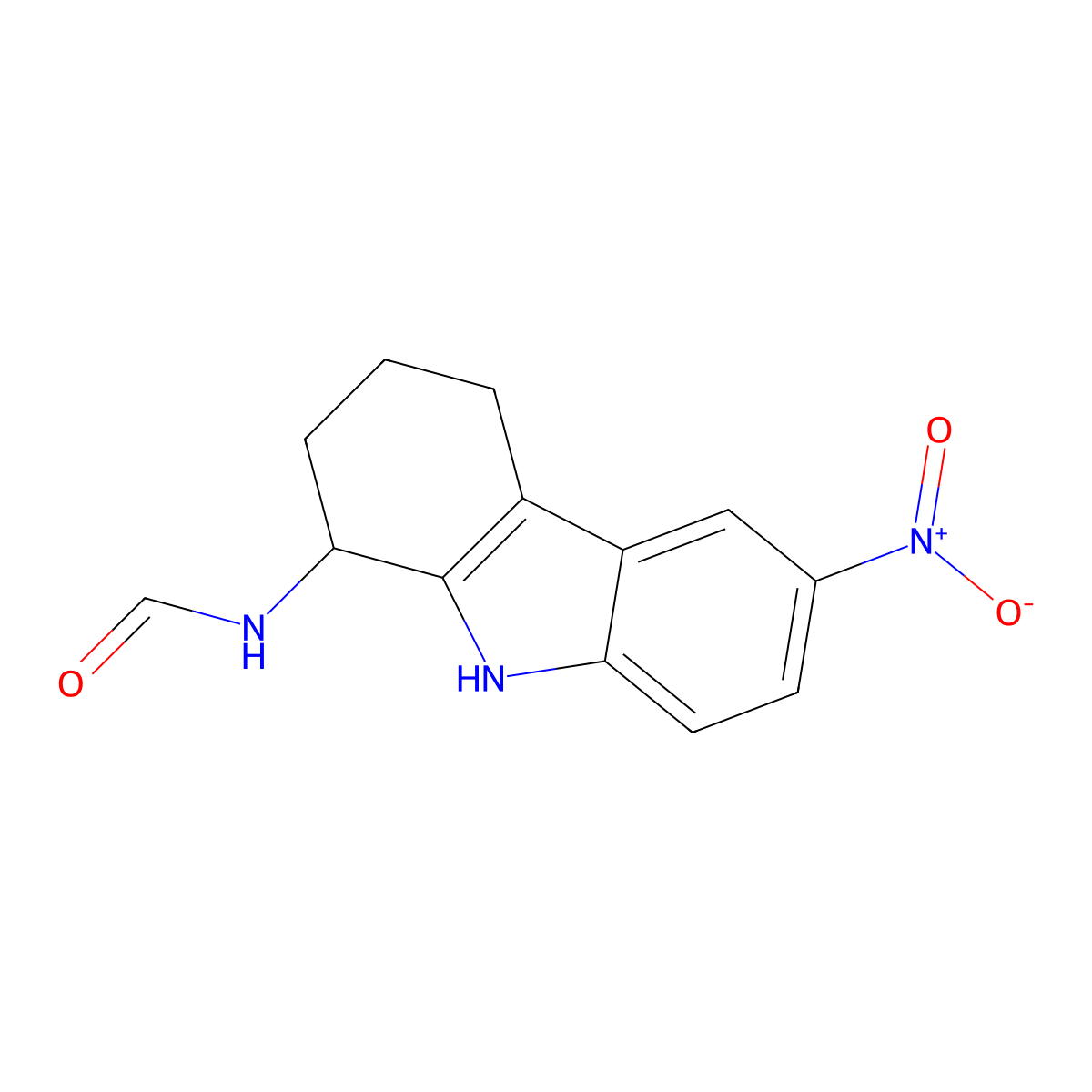 6-nitro-2,3,4,9-tetrahydro-1H-carbazol-1-ylformamide molecular structure, CAS 352553-11-8