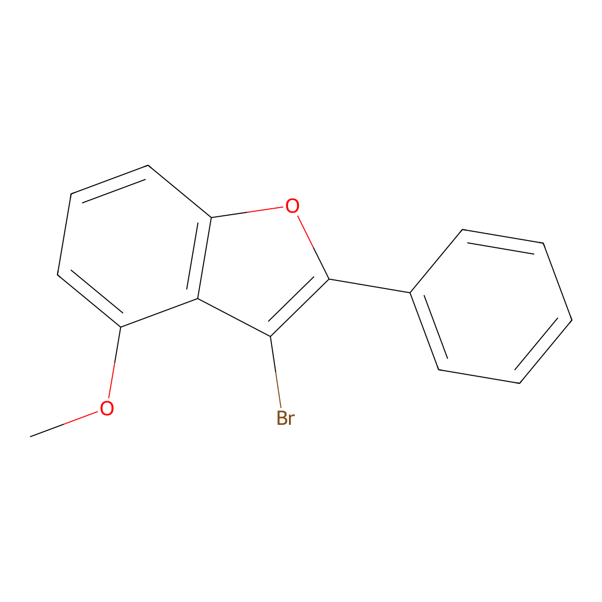 3-Bromo-4-methoxy-2-phenyl-1-benzofuran molecular structure, CAS 352553-13-0