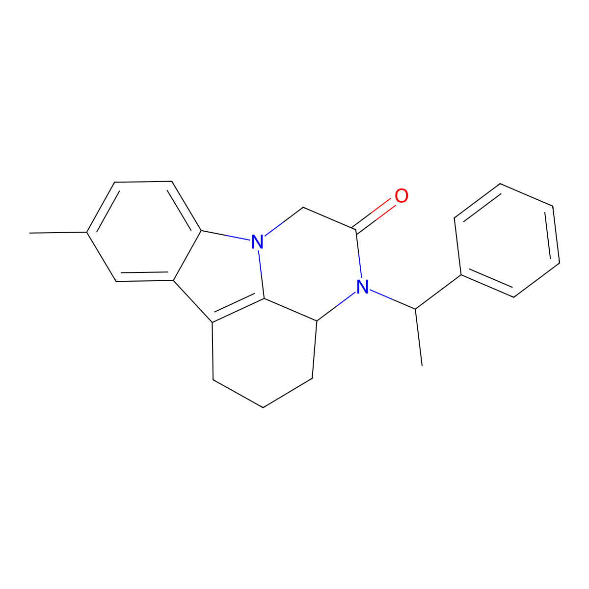 8-methyl-3-(1-phenylethyl)-3a,4,5,6-tetrahydro-1H-pyrazino[3,2,1-jk]carbazol-2(3H)-one molecular structure, CAS 352553-25-4