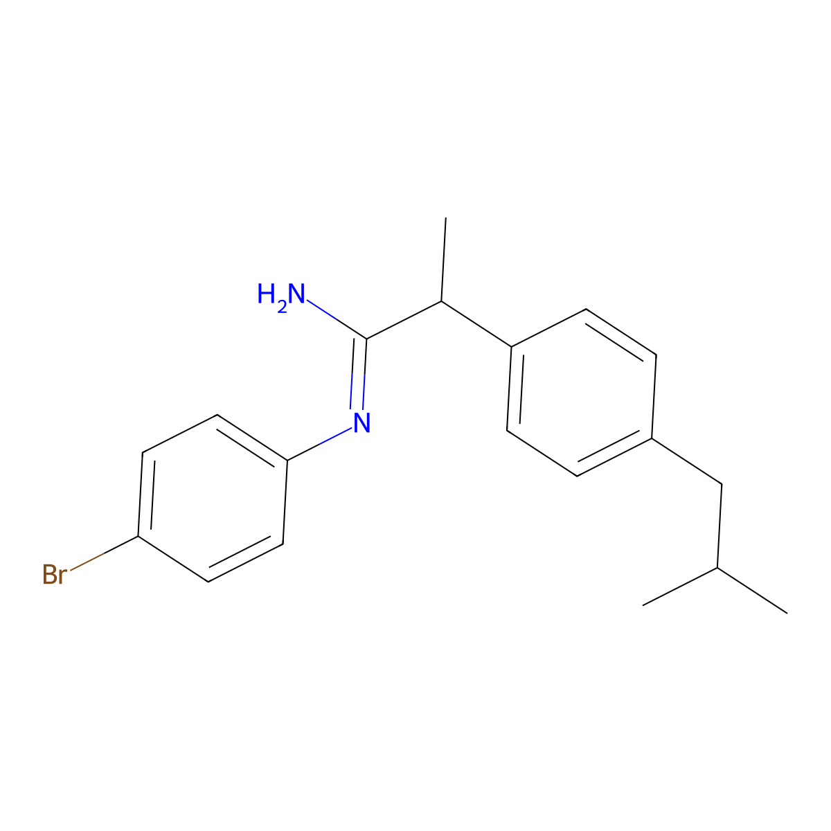 N'-(4-bromophenyl)-2-[4-(2-methylpropyl)phenyl]propanimidamide molecular structure, CAS 352553-30-1