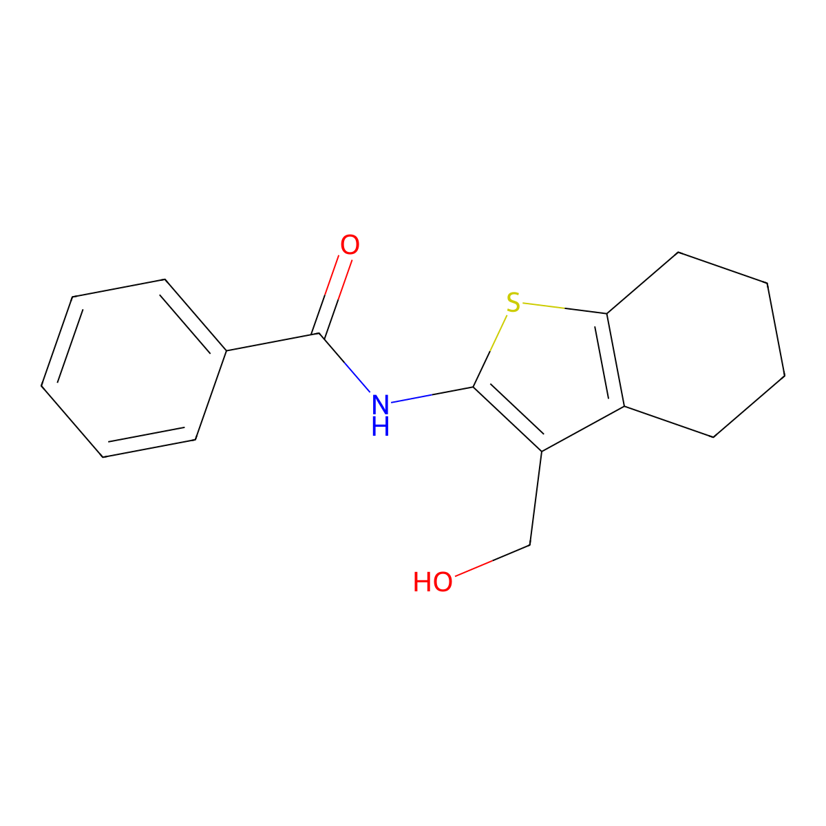 N-[3-(hydroxymethyl)-4,5,6,7-tetrahydro-1-benzothiophen-2-yl]benzamide molecular structure, CAS 352553-31-2