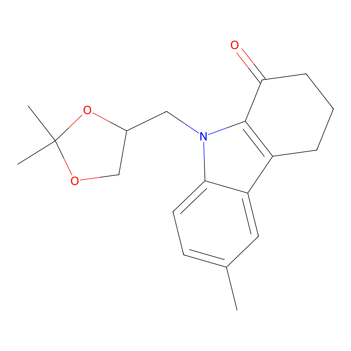 9-[(2,2-dimethyl-1,3-dioxolan-4-yl)methyl]-6-methyl-3,4-dihydro-2H-carbazol-1-one molecular structure, CAS 352553-41-4