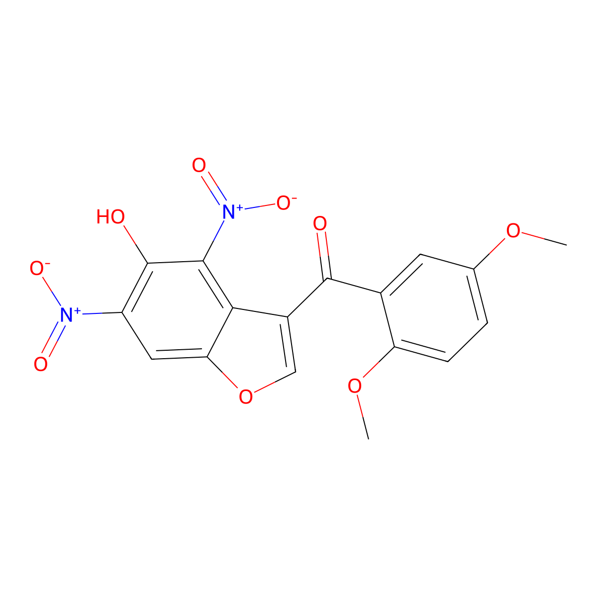 (2,5-Dimethoxyphenyl)-(5-hydroxy-4,6-dinitro-1-benzofuran-3-yl)methanone molecular structure, CAS 352553-82-3
