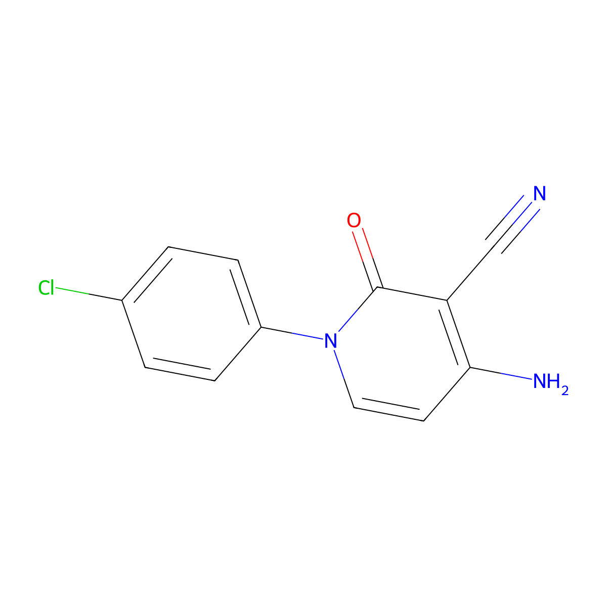 4-Amino-1-(4-chlorophenyl)-2-oxopyridine-3-carbonitrile molecular structure, CAS 352553-98-1