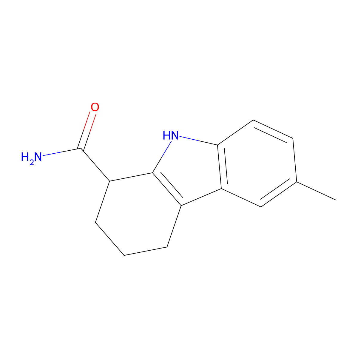 6-methyl-2,3,4,9-tetrahydro-1H-carbazole-1-carboxamide molecular structure, CAS 352554-02-0