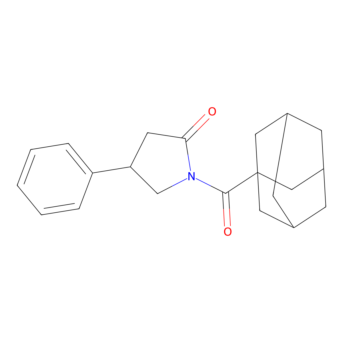 1-(Adamantane-1-carbonyl)-4-phenylpyrrolidin-2-one molecular structure, CAS 352554-75-7