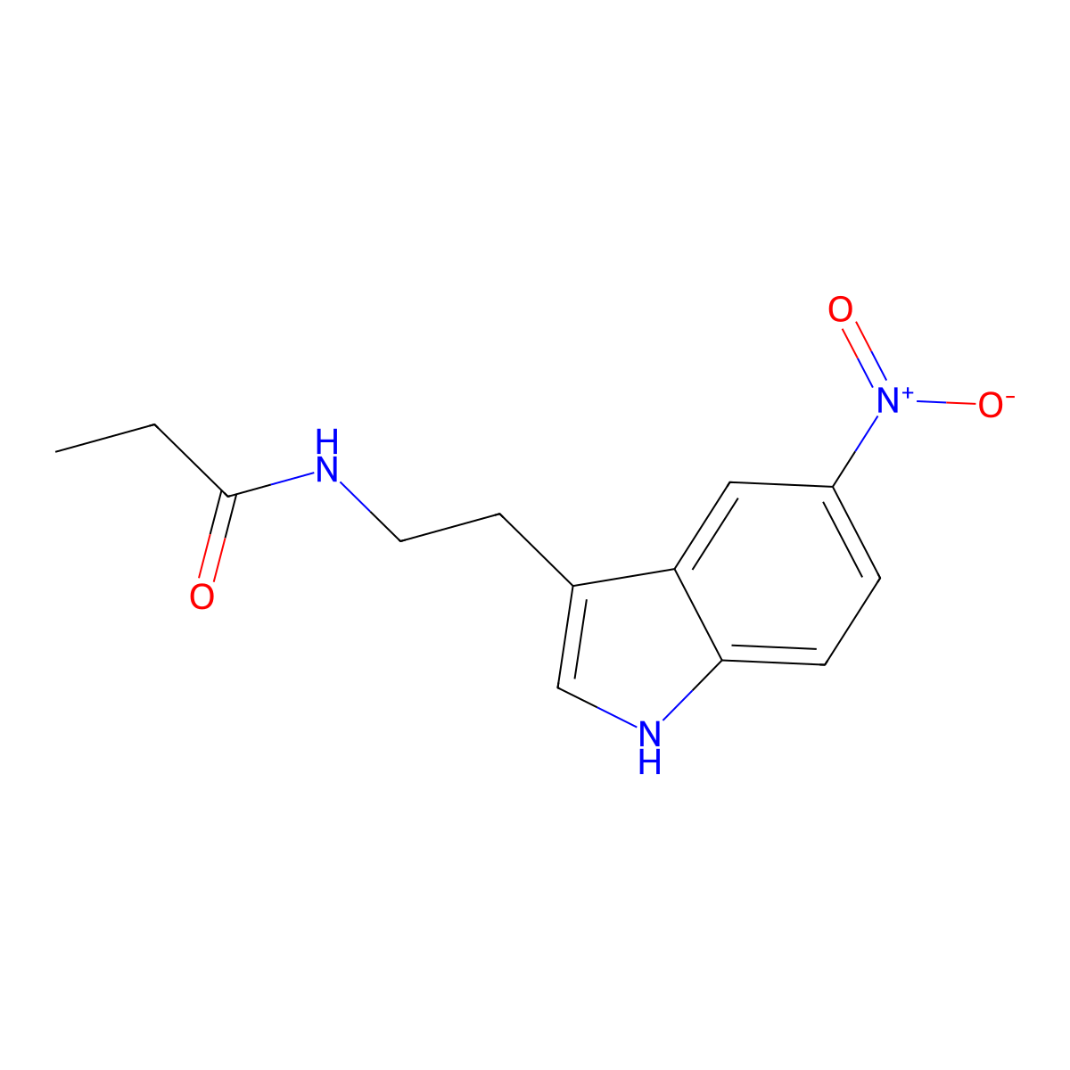 N-[2-(5-nitro-1H-indol-3-yl)ethyl]propanamide molecular structure, CAS 352554-93-9