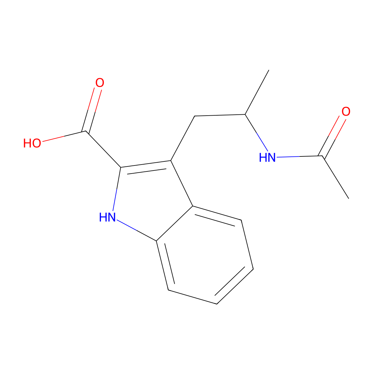 3-(2-acetamidopropyl)-1H-indole-2-carboxylic acid molecular structure, CAS 352554-94-0