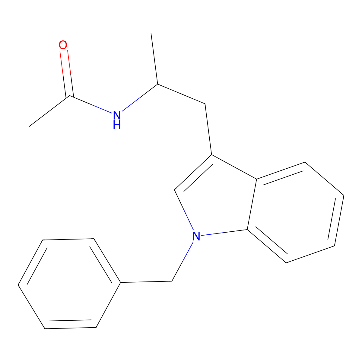 N-[1-Methyl-2-[1-(phenylmethyl)-1H-indol-3-yl]ethyl]acetamide molecular structure, CAS 352554-95-1
