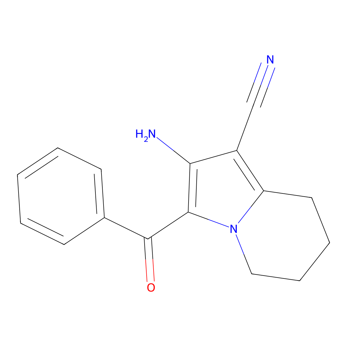 2-Amino-3-benzoyl-5,6,7,8-tetrahydroindolizine-1-carbonitrile molecular structure, CAS 352554-98-4