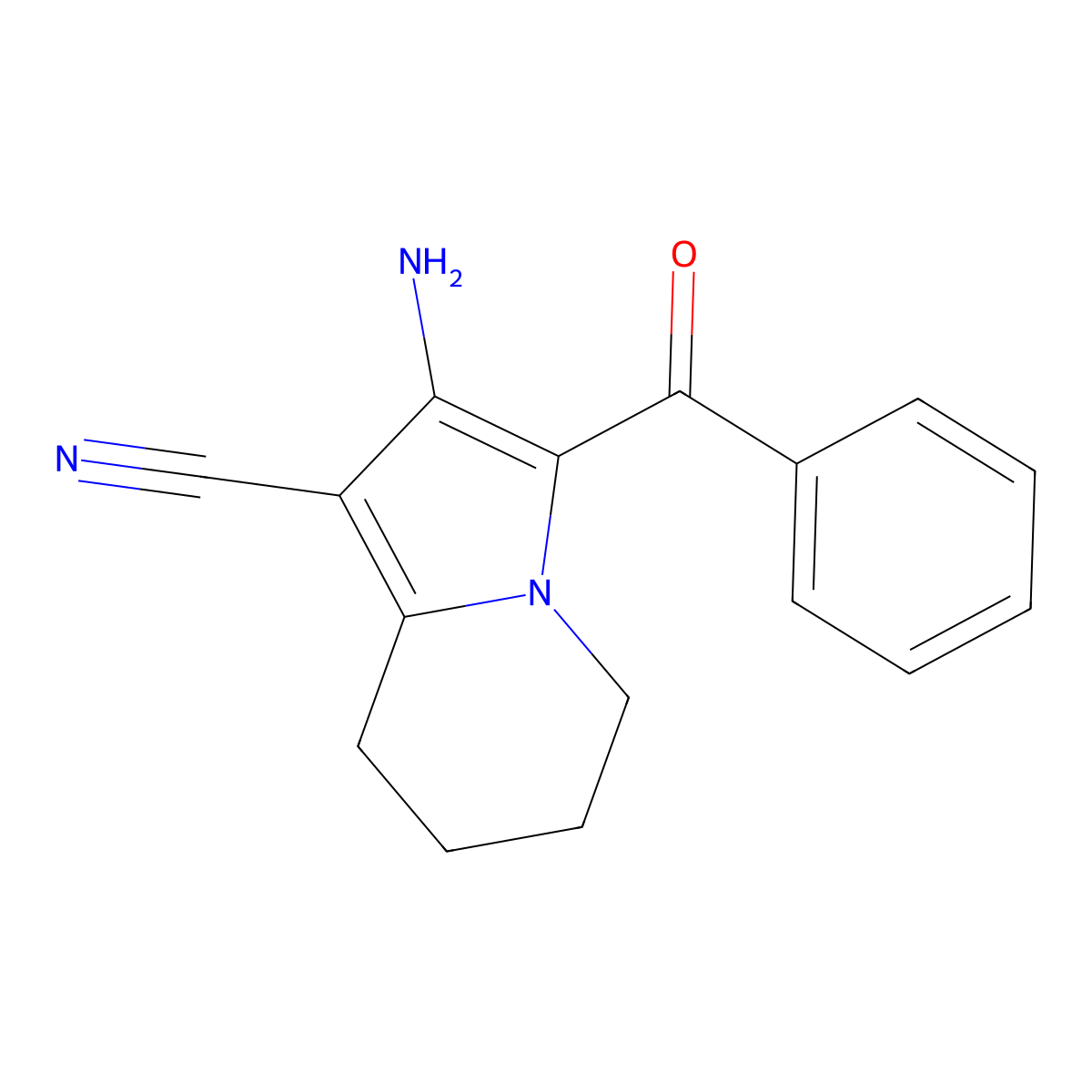 2-Amino-3-benzoyl-5,6,7,8-tetrahydroindolizine-1-carbonitrile molecular structure, CAS 352554-98-4