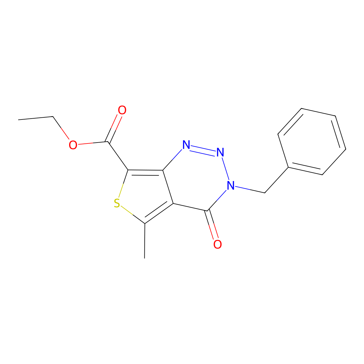 Ethyl 3-benzyl-5-methyl-4-oxo-3,4-dihydrothieno[3,4-d][1,2,3]triazine-7-carboxylate molecular structure, CAS 352555-09-0