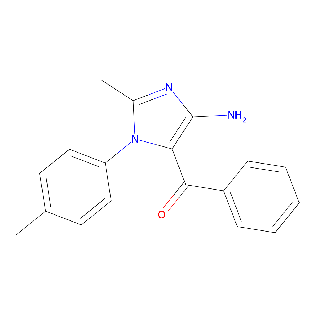 [5-Amino-2-methyl-3-(4-methylphenyl)imidazol-4-yl]-phenylmethanone molecular structure, CAS 352555-50-1