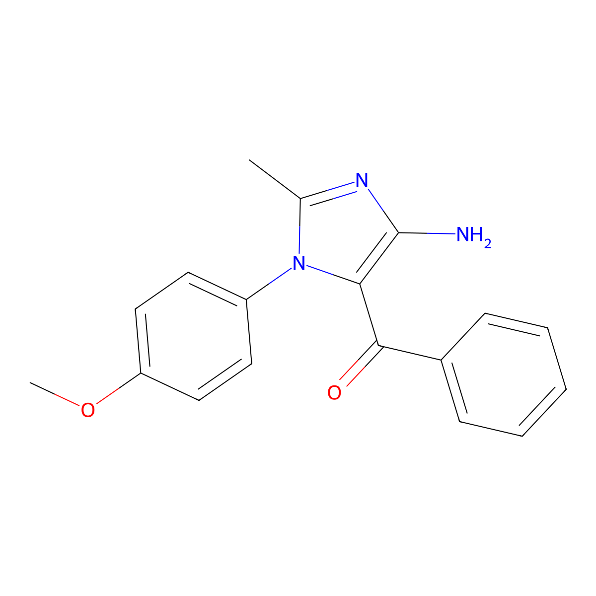 [5-Amino-3-(4-methoxyphenyl)-2-methylimidazol-4-yl]-phenylmethanone molecular structure, CAS 352555-56-7