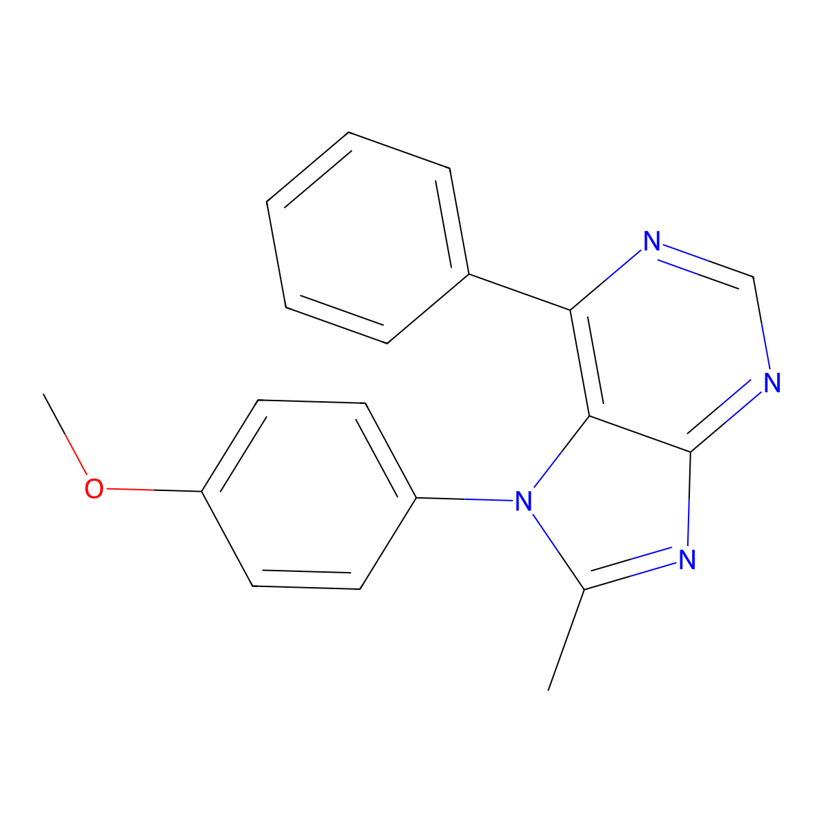 7-(4-Methoxyphenyl)-8-methyl-6-phenylpurine molecular structure, CAS 352555-57-8