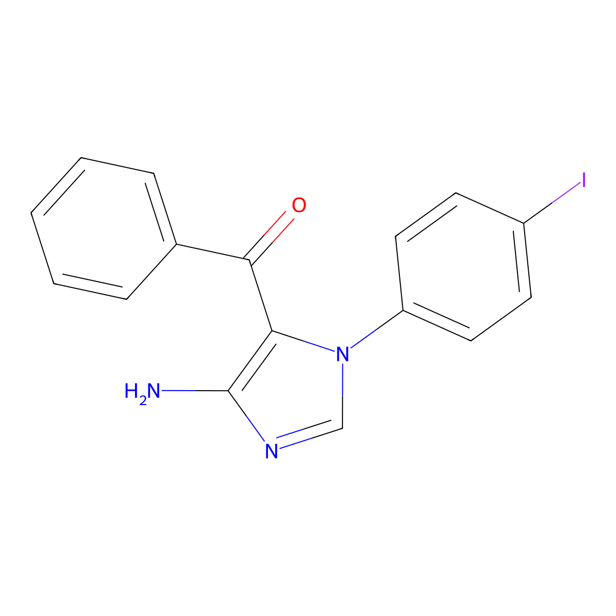 [5-Amino-3-(4-iodophenyl)imidazol-4-yl]-phenylmethanone molecular structure, CAS 352555-58-9