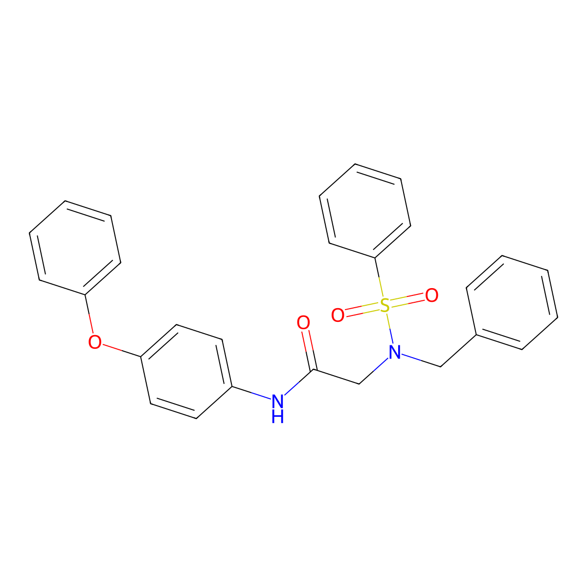 2-[benzenesulfonyl(benzyl)amino]-N-(4-phenoxyphenyl)acetamide molecular structure, CAS 352555-93-2