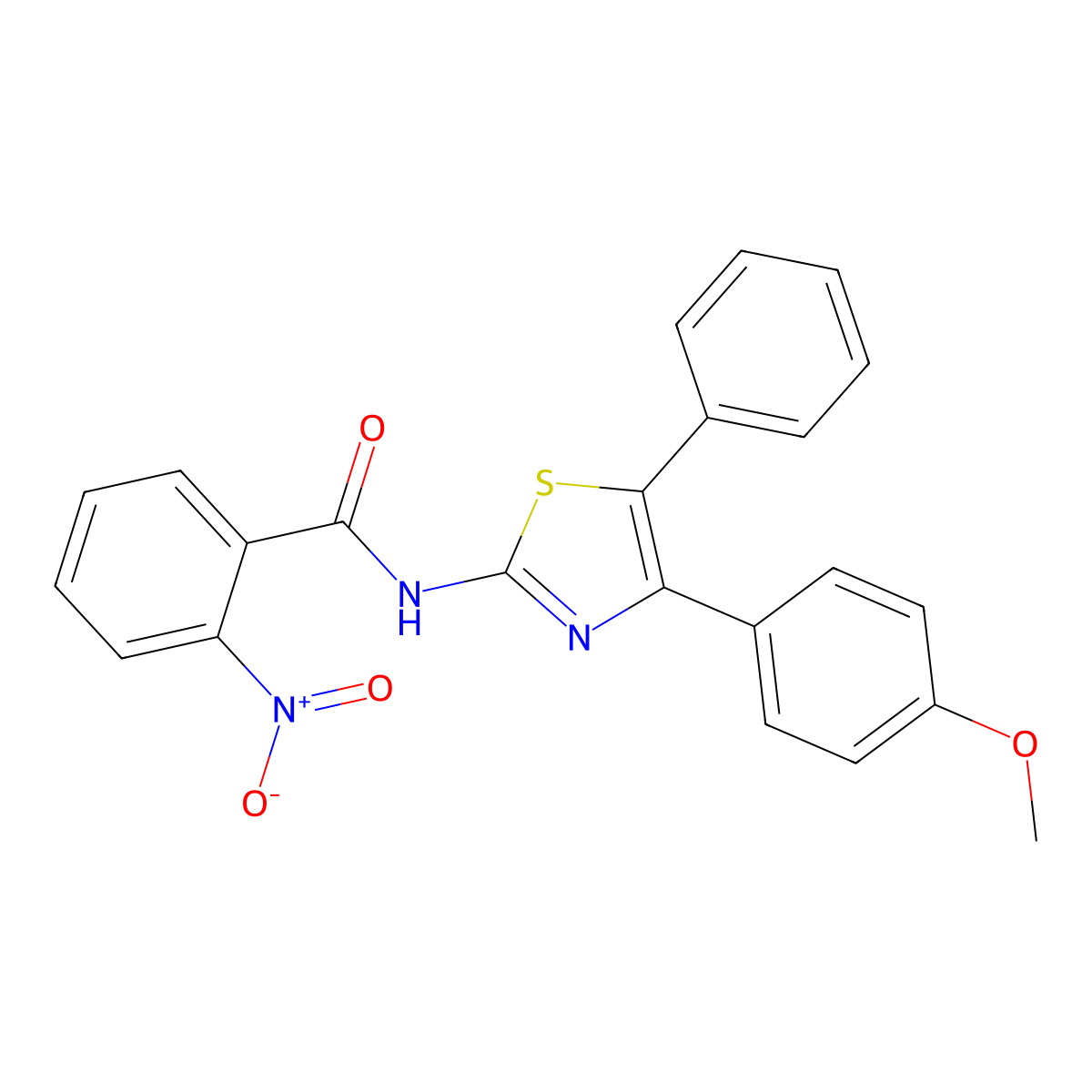 N-[4-(4-methoxyphenyl)-5-phenyl-1,3-thiazol-2-yl]-2-nitrobenzamide molecular structure, CAS 352557-92-7