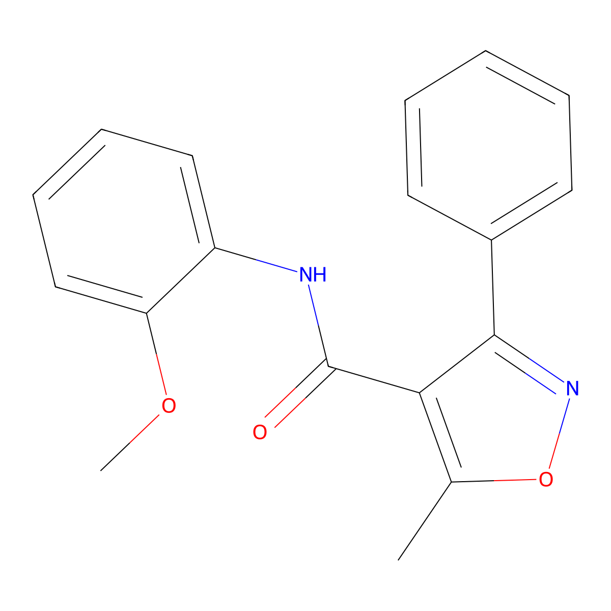 N-(2-methoxyphenyl)-5-methyl-3-phenyl-1,2-oxazole-4-carboxamide molecular structure, CAS 352558-02-2