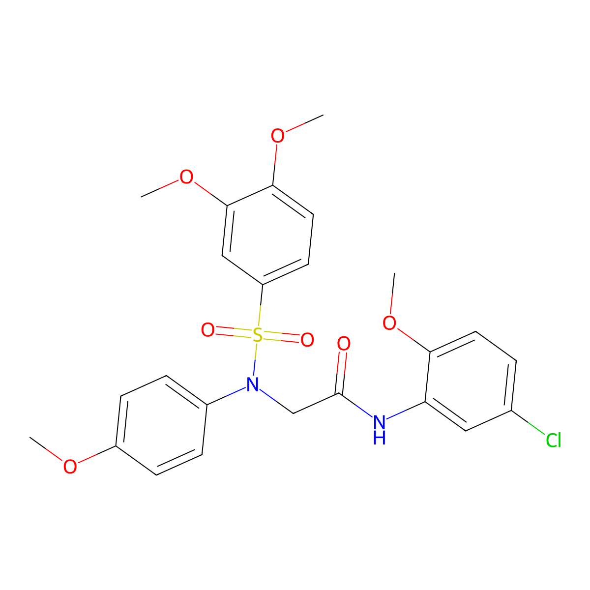 N-(5-chloro-2-methoxyphenyl)-2-(N-(3,4-dimethoxyphenyl)sulfonyl-4-methoxyanilino)acetamide molecular structure, CAS 352558-28-2