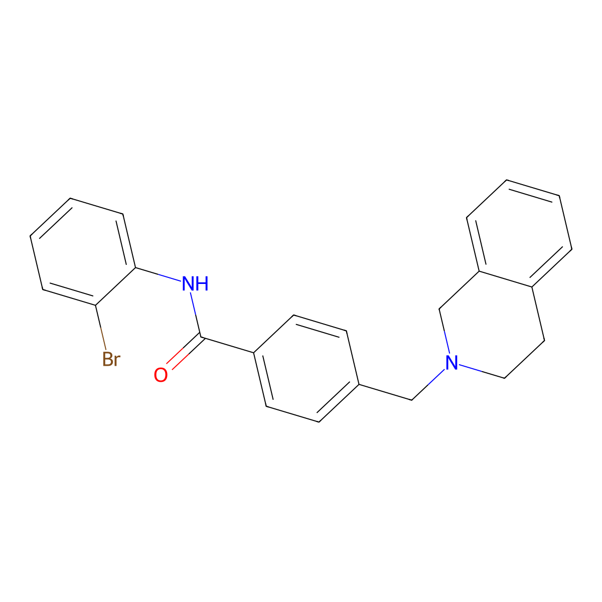 N-(2-bromophenyl)-4-(3,4-dihydro-1H-isoquinolin-2-ylmethyl)benzamide molecular structure, CAS 352559-27-4