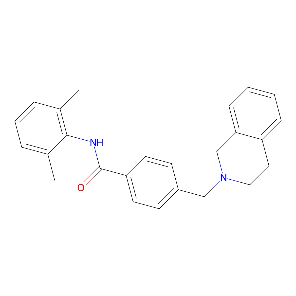 4-(3,4-dihydro-1H-isoquinolin-2-ylmethyl)-N-(2,6-dimethylphenyl)benzamide molecular structure, CAS 352559-32-1