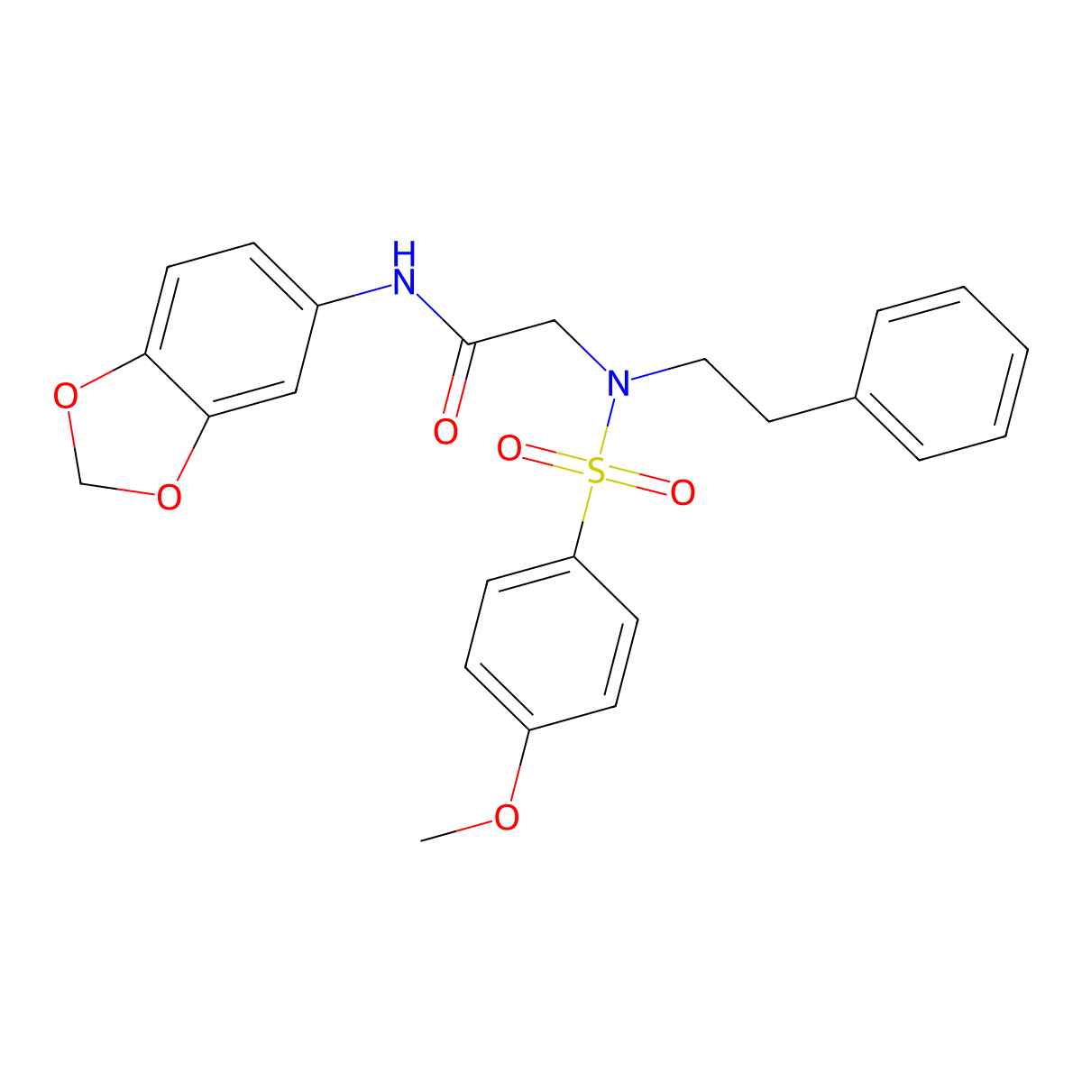 N-(1,3-benzodioxol-5-yl)-2-[[(4-methoxyphenyl)sulfonyl](2-phenylethyl)amino]acetamide molecular structure, CAS 352559-33-2