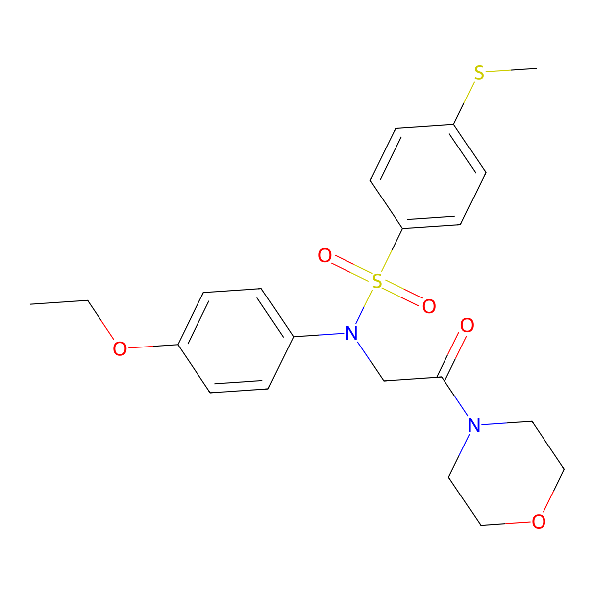 N-(4-ethoxyphenyl)-4-methylsulfanyl-N-(2-morpholin-4-yl-2-oxoethyl)benzenesulfonamide molecular structure, CAS 352559-57-0