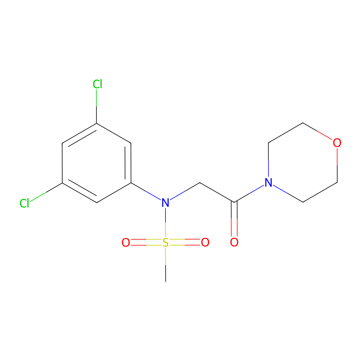 N-(3,5-dichlorophenyl)-N-(2-morpholin-4-yl-2-oxoethyl)methanesulfonamide molecular structure, CAS 352559-61-6