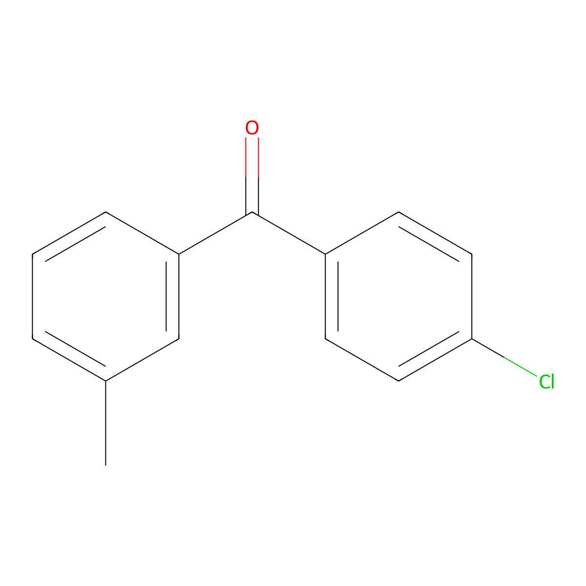 (4-Chlorophenyl)(3-methylphenyl)methanone molecular structure, CAS 35256-82-7