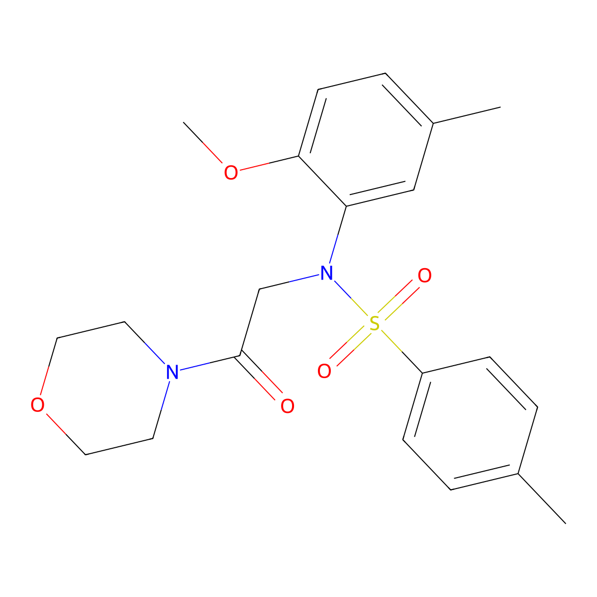 N-(2-methoxy-5-methylphenyl)-4-methyl-N-(2-morpholin-4-yl-2-oxoethyl)benzenesulfonamide molecular structure, CAS 352560-15-7