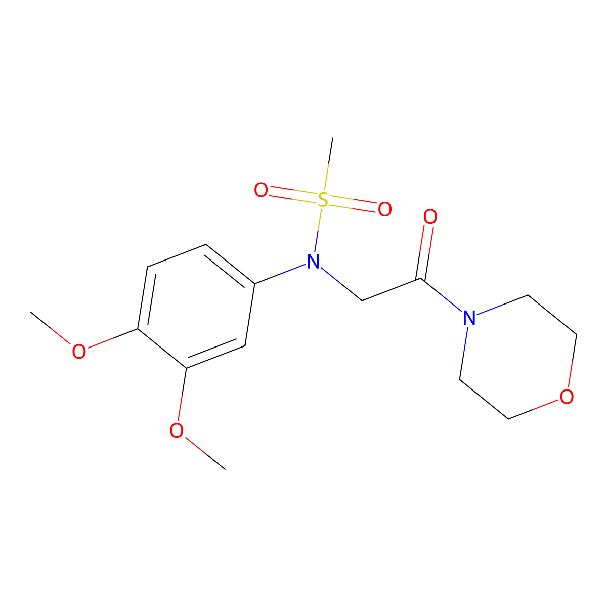 N-(3,4-dimethoxyphenyl)-N-(2-morpholin-4-yl-2-oxoethyl)methanesulfonamide molecular structure, CAS 352560-25-9