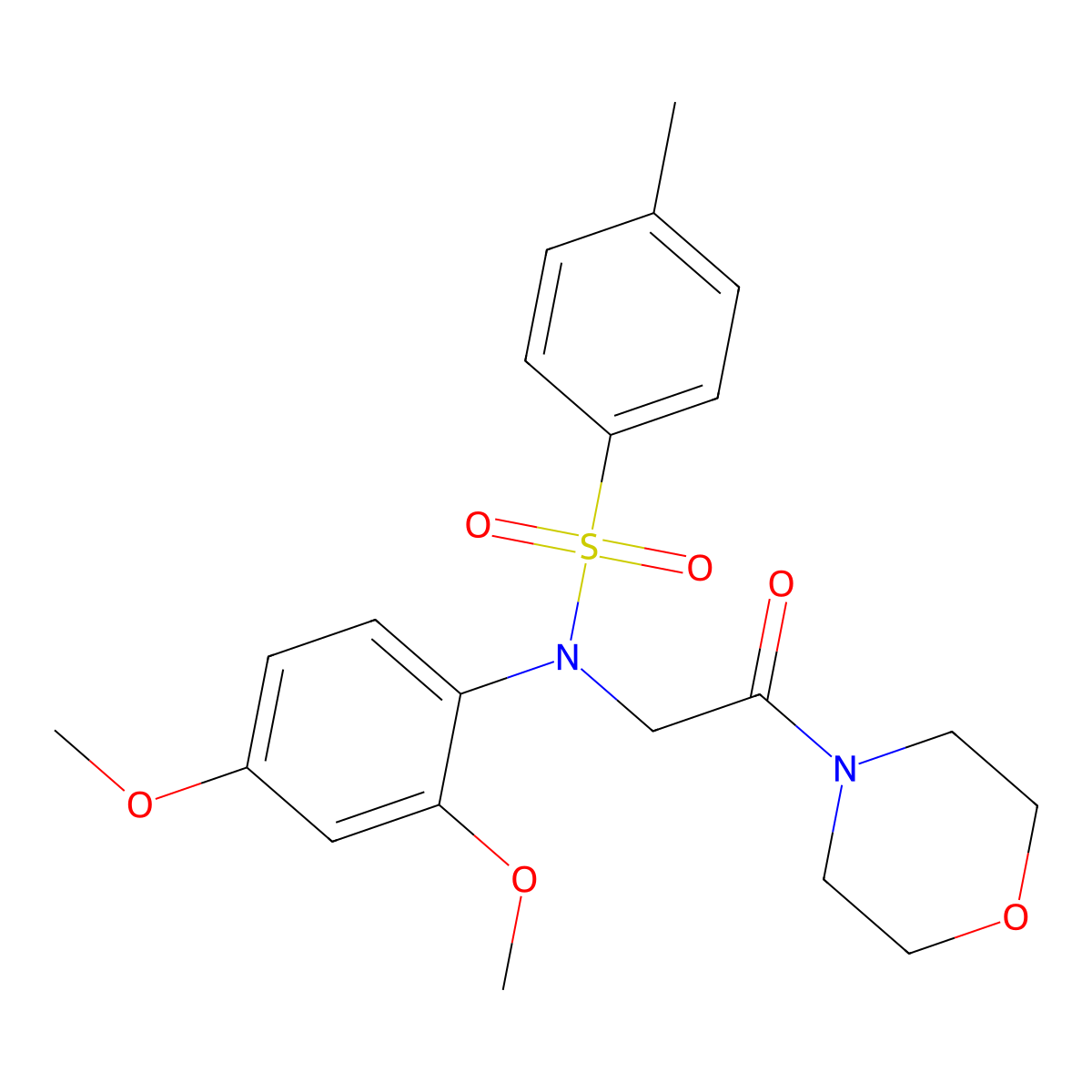 N-(2,4-dimethoxyphenyl)-4-methyl-N-(2-morpholin-4-yl-2-oxoethyl)benzenesulfonamide molecular structure, CAS 352560-38-4